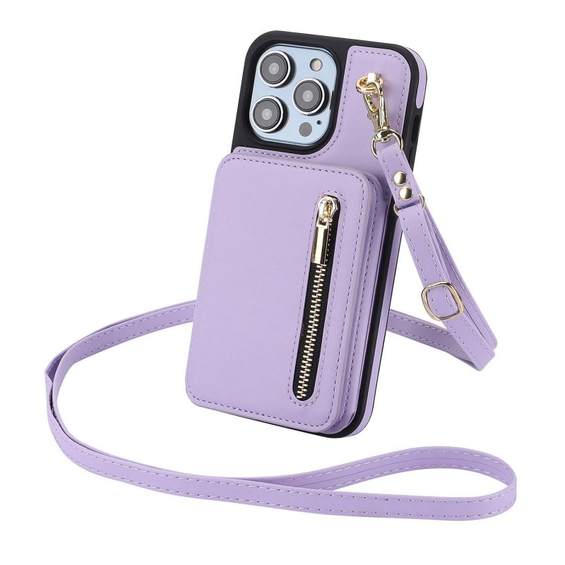 iPhone Card Holder Phone Case Anti-theft Swipe Diagonal Crossbody